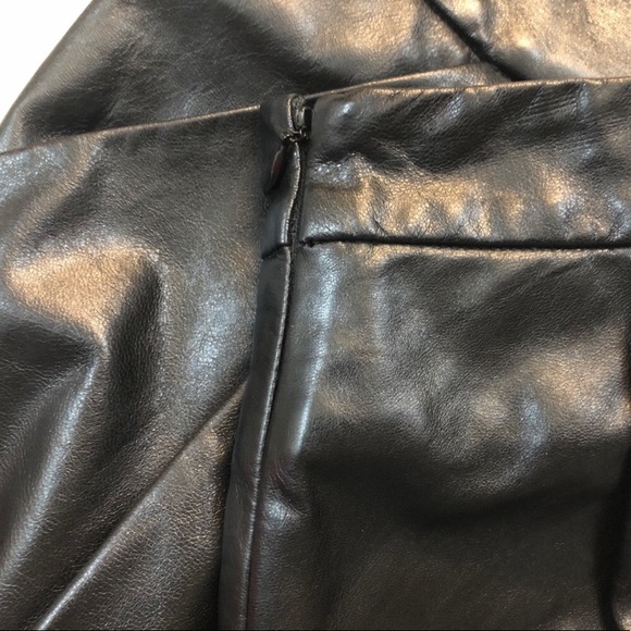 Vintage Diane Von Furstenberg Black Pleated Leather Skirt - Picture 2 of 3
